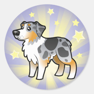 Little Star Australian Shepherd Classic Round Sticker