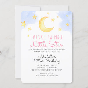 Little Star Baby Birthday Invitation