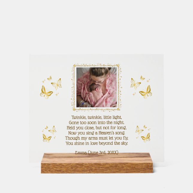 Little Star- Baby Loss Memorial Photo Keepsake Acrylic Sign (Front)
