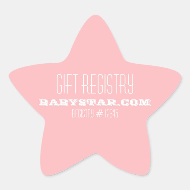 LITTLE STAR BABY SHOWER REGISTRY STICKER (Front)