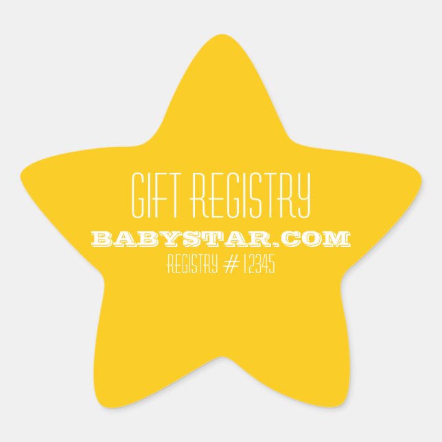 LITTLE STAR BABY SHOWER REGISTRY STICKER (Front)