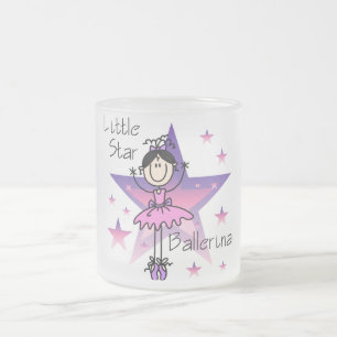 Little Star Ballerina-Black Hair Frosted Glass Coffee Mug