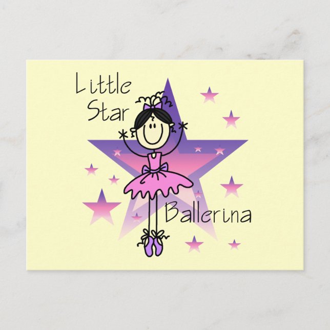 Little Star Ballerina-Black Hair Postcard (Front)