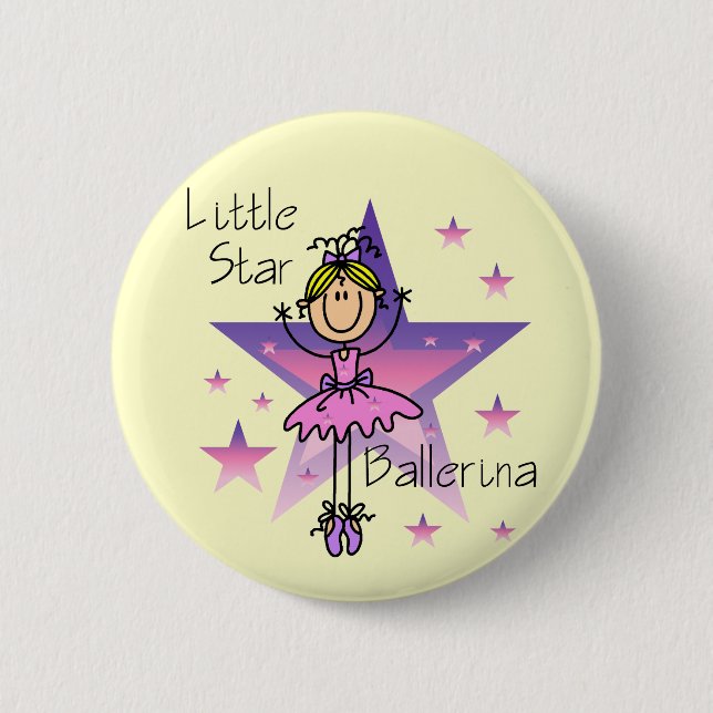 Little Star Ballerina - Blonde Hair 6 Cm Round Badge (Front)