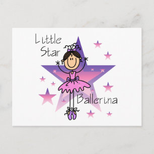 Little Star Ballerina - Brown Hair Postcard