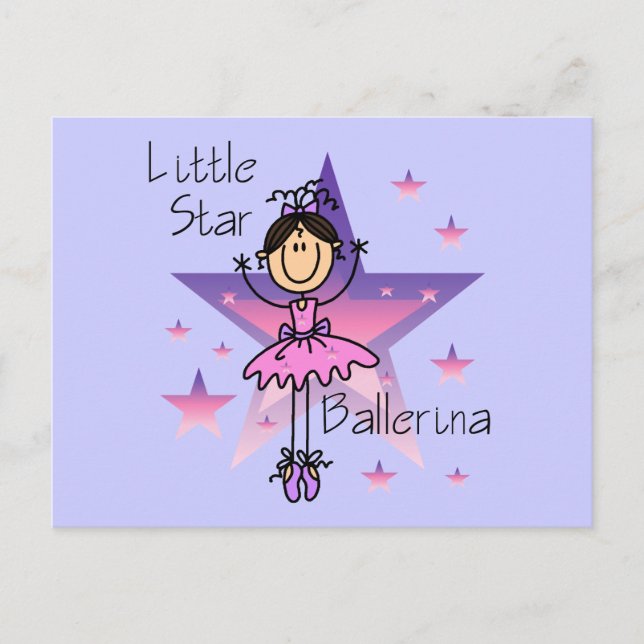 Little Star Ballerina - Brown Hair Postcard (Front)