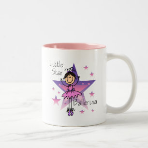 Little Star Ballerina - Brown Hair Two-Tone Coffee Mug