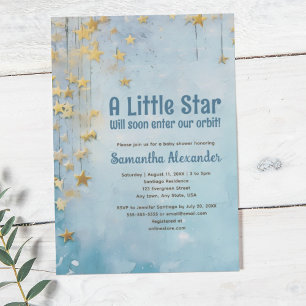 Little Star blue baby shower Invitation