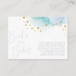 Little Star Blue Watercolor Books For Baby Enclosure Card