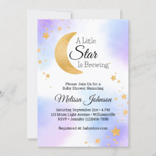 Little Star Brewing Celestial Baby Shower Invitation