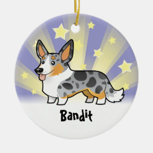Little Star Cardigan Welsh Corgi (add pets name) Ceramic Tree Decoration