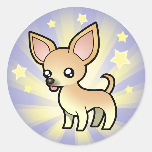 Little Star Chihuahua (smooth coat) Classic Round Sticker (Front)