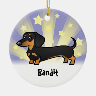 Little Star Dachshund (smooth coat) Ceramic Tree Decoration