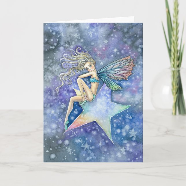 Little Star Fairy Blank Card by Molly Harrison (Front)