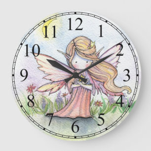Little Star Fairy Cute Girls Clock