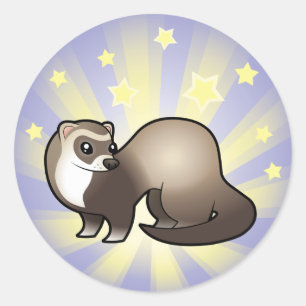 Little Star Ferret Classic Round Sticker