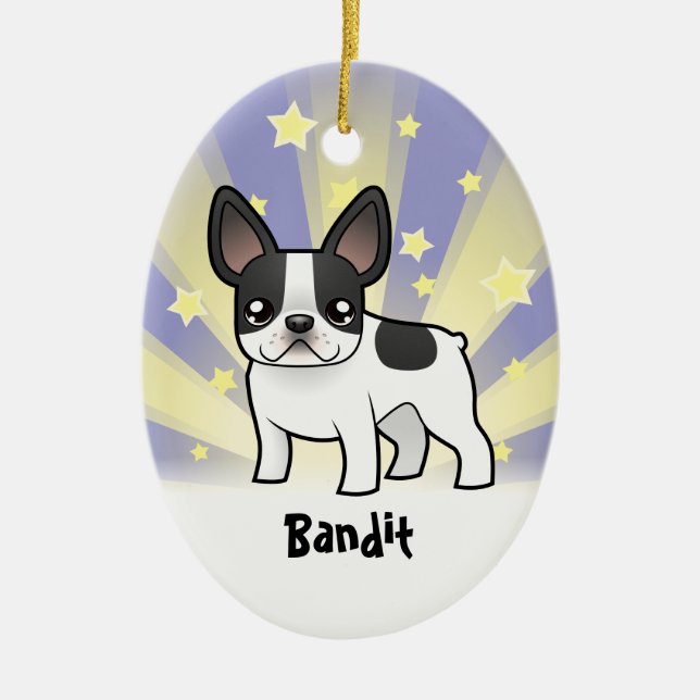 Little Star French Bulldog Ceramic Tree Decoration (Front)