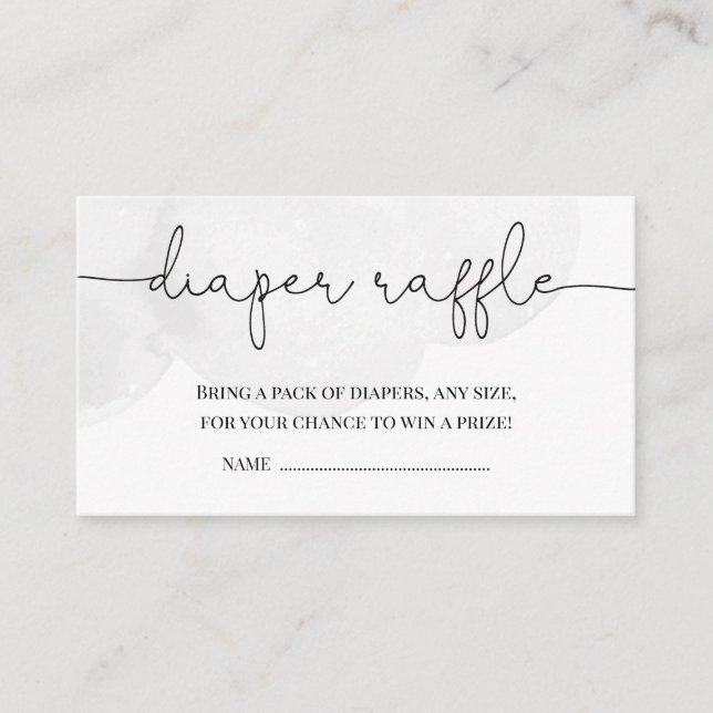 Little Star Grey Baby Shower Diaper Raffle Enclosure Card (Front)