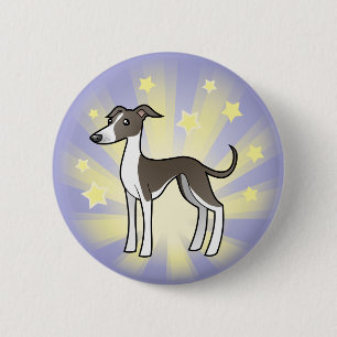 Little Star Greyhound/Whippet/Italian Greyhound 6 Cm Round Badge
