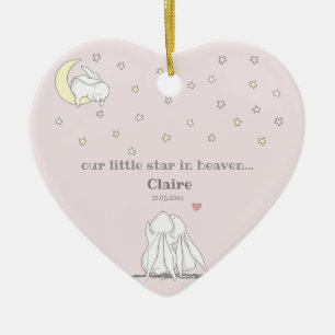 Little Star in Heaven Loss of Child Memorial Ceramic Tree Decoration