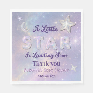 Little Star Is Landing Soon Celestial Baby Shower Napkin