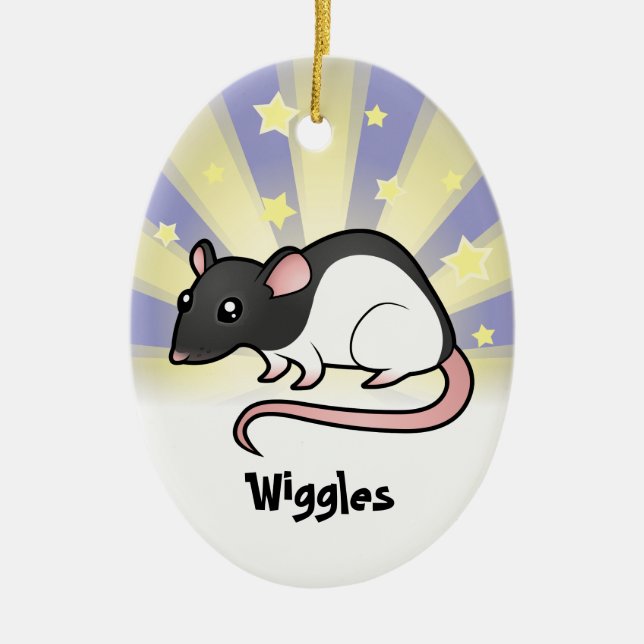 Little Star Rat (add your pets name) Ceramic Tree Decoration (Front)