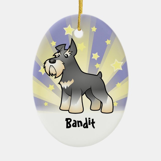 Little Star Schnauzer Ceramic Tree Decoration (Front)