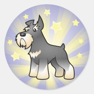 Little Star Schnauzer Classic Round Sticker