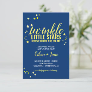 little star twins BABY SHOWER or SIP & SEE Invitation