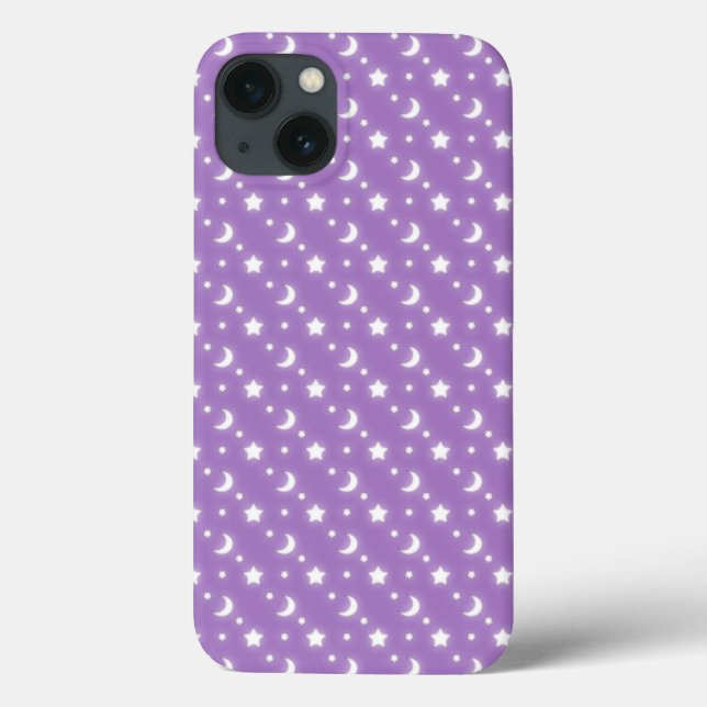 Little Stars and Moons Purple Background Pattern Case-Mate iPhone Case (Back)