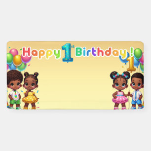 Little Stars First Birthday Bash Banner