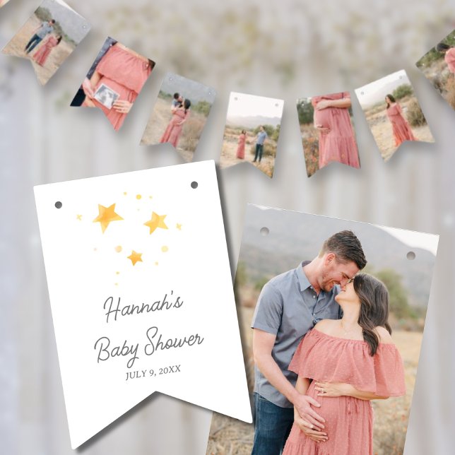 Little Stars Personalised Baby Shower Photo Banner (Little Stars Personalized Baby Shower Photo Banner
)