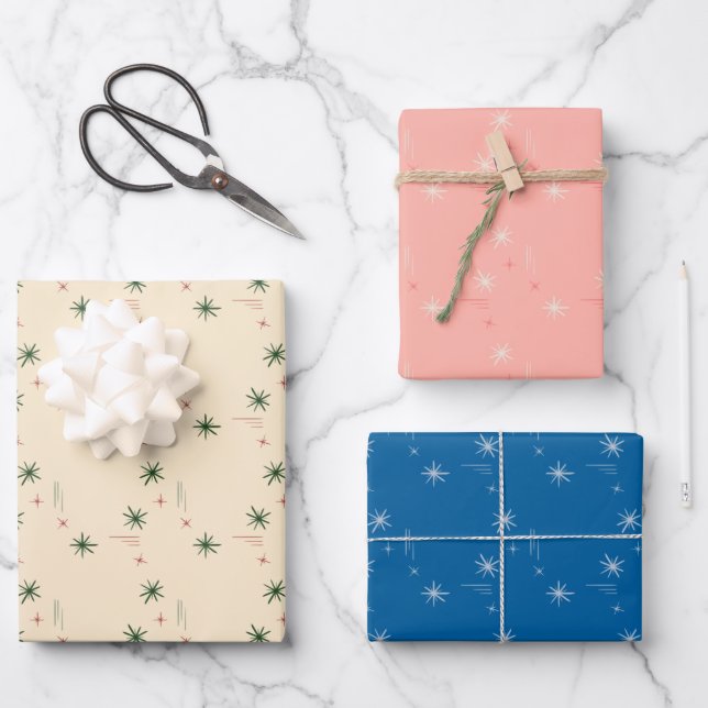 Little stars wrapping paper set of 3 (Front)