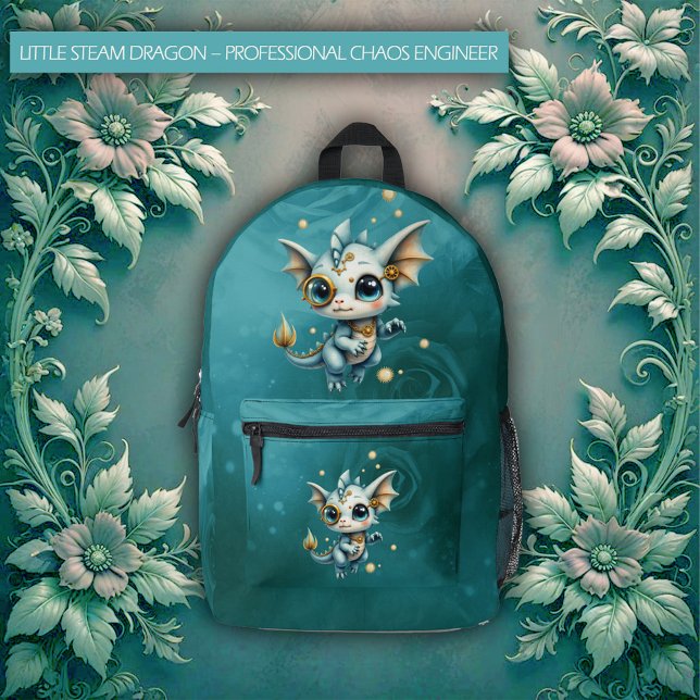 Little Steam Dragon – Professional Chaos Engineer. Printed Backpack (Creator Uploaded)