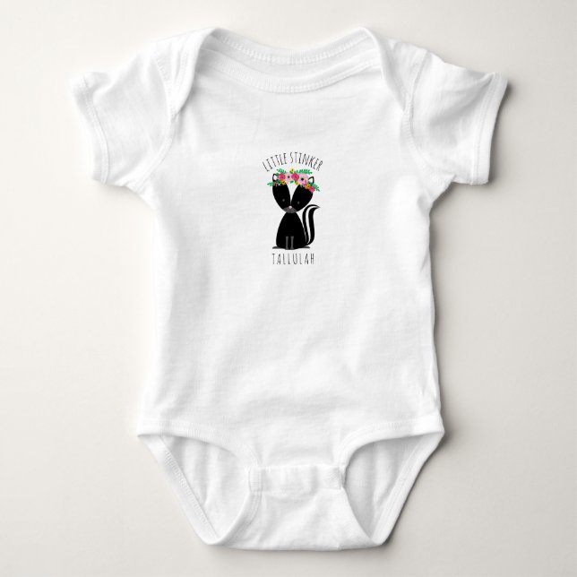 Little Stinker Personalised Baby Skunk Bodysuit (Front)