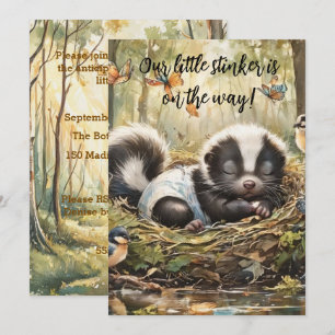 Little Stinker Skunk Baby Shower  Invitation
