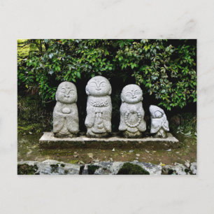 Little stone statues postcard