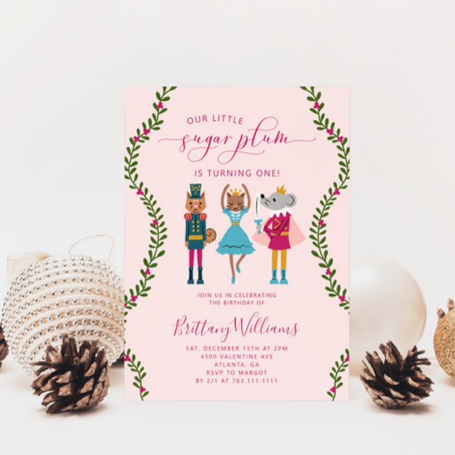 Little Sugar Plum Nutcracker Birthday Party Invitation (Creator Uploaded)
