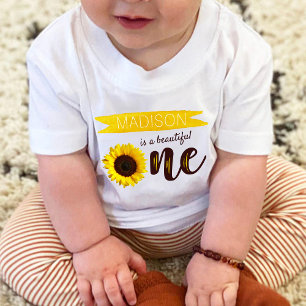 Little Sunflower 1st Birthday Baby T-Shirt