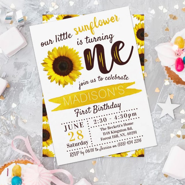 Little Sunflower 1st Birthday Invitation (Creator Uploaded)