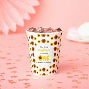 Little Sunflower 1st Birthday Paper Cups