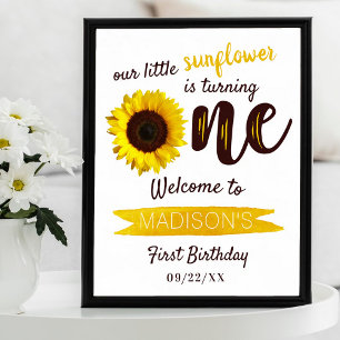 Little Sunflower 1st Birthday Welcome Sign