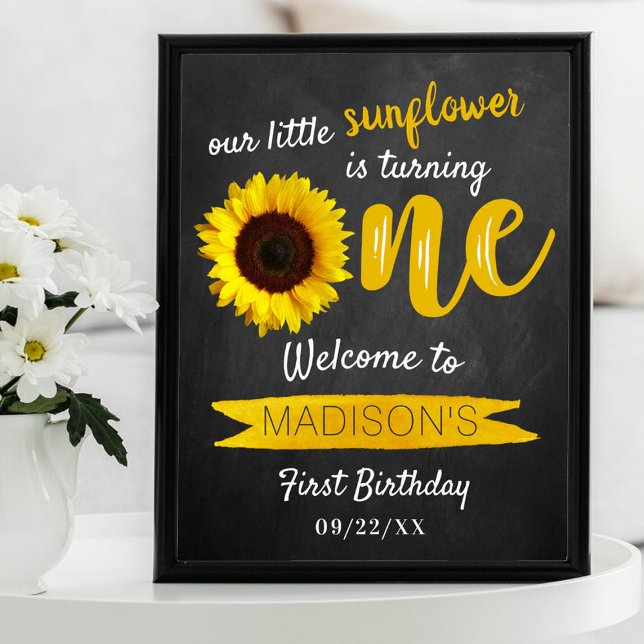 Little Sunflower 1st Birthday Welcome Sign (Creator Uploaded)