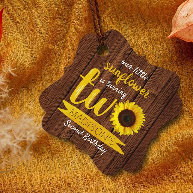 Little Sunflower 2nd Birthday Favour Tags (Creator Uploaded)