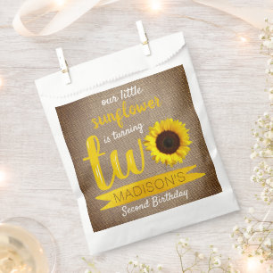 Little Sunflower 2nd Birthday Party Favour Bags