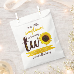 Little Sunflower 2nd Birthday Party Favour Bags