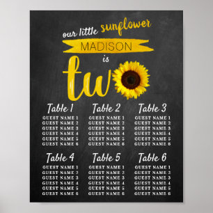 Little Sunflower 2nd Birthday Seating Chart