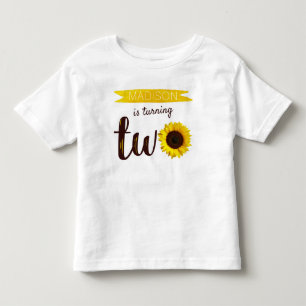 Little Sunflower 2nd Birthday Toddler T-Shirt