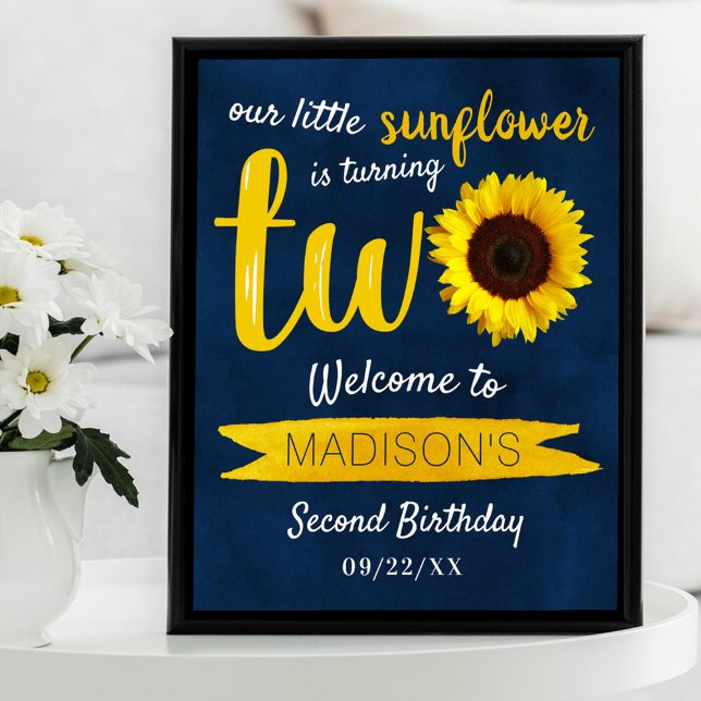 Little Sunflower 2nd Birthday Welcome Sign (Creator Uploaded)
