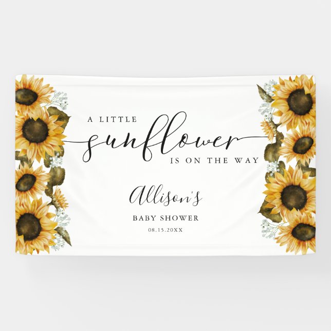 Little Sunflower Baby Shower Banner (Horizontal)